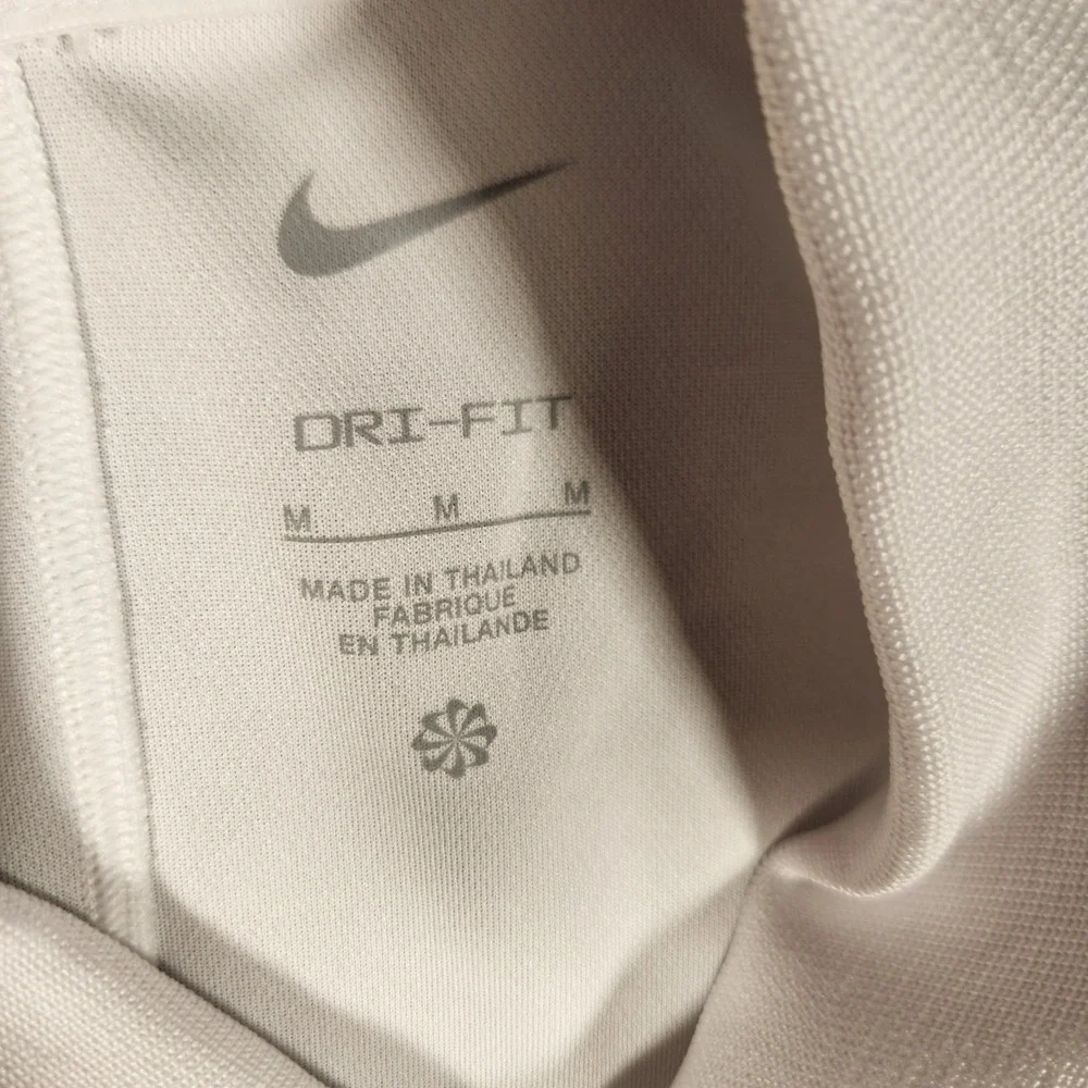 Nike Dri-FIT Polo TENASKA Mens‎ Medium White Grey Excellent FQ3988-100